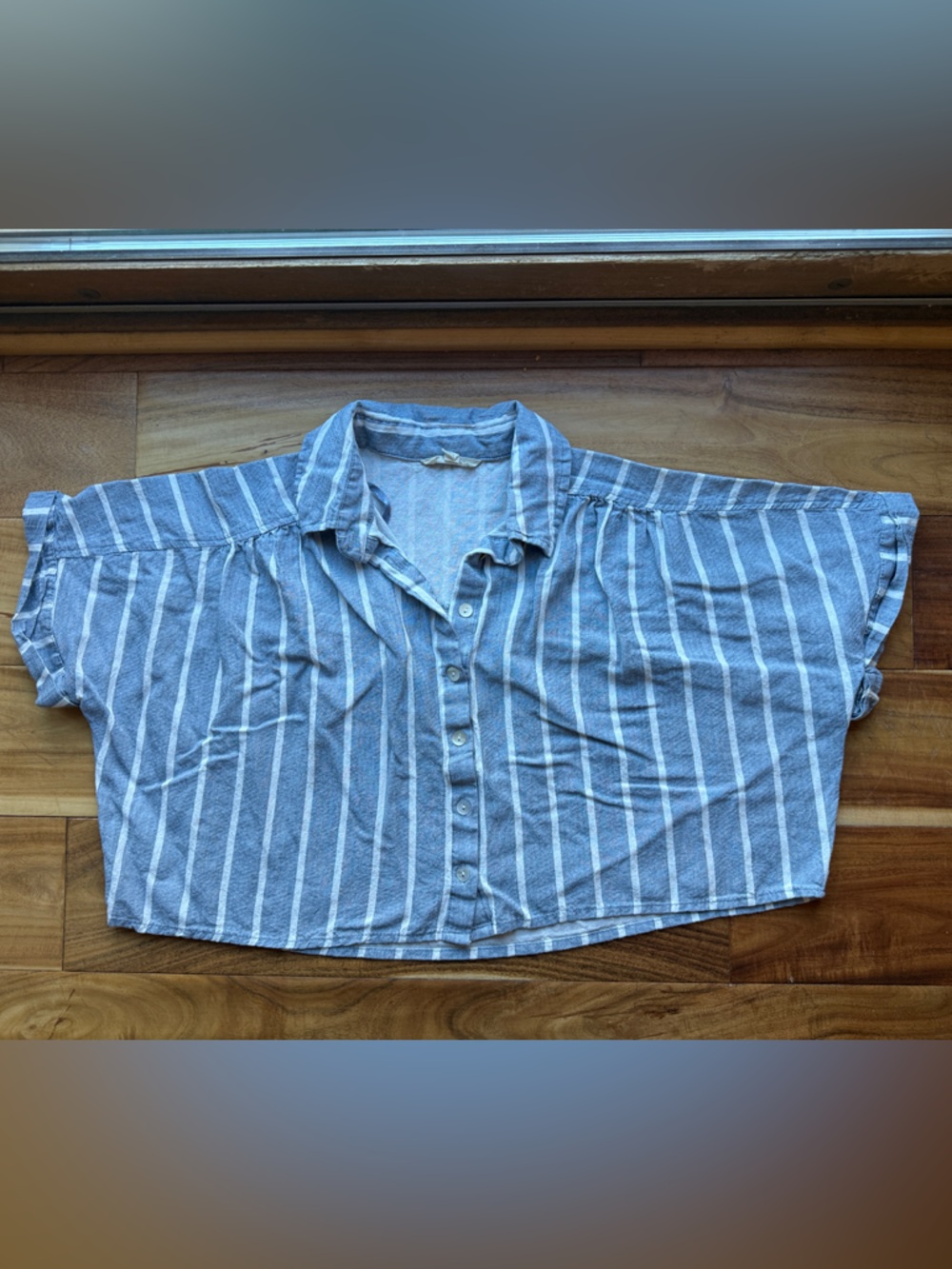 Striped Cropped Button Down